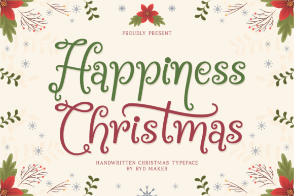 Happiness Christmas: The Perfect Handwritten Display Font for Digital Design